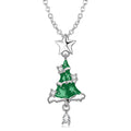 Christmas Jewelry 2022 925 Sterling Silver Zircon Christmas Tree Necklace