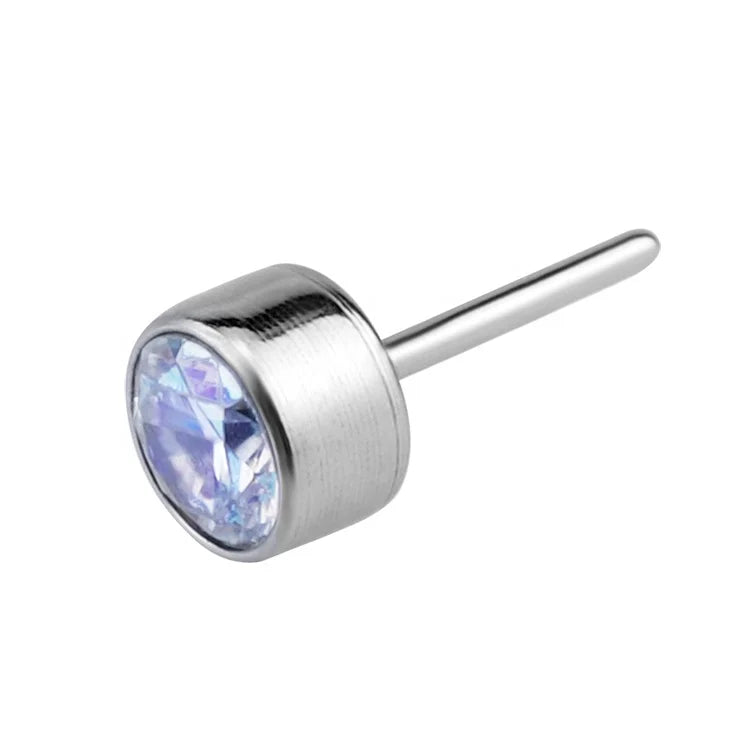 Push Pin Labret Threadless Studs Lip Assorted Ear Titanium Zircon Piercing