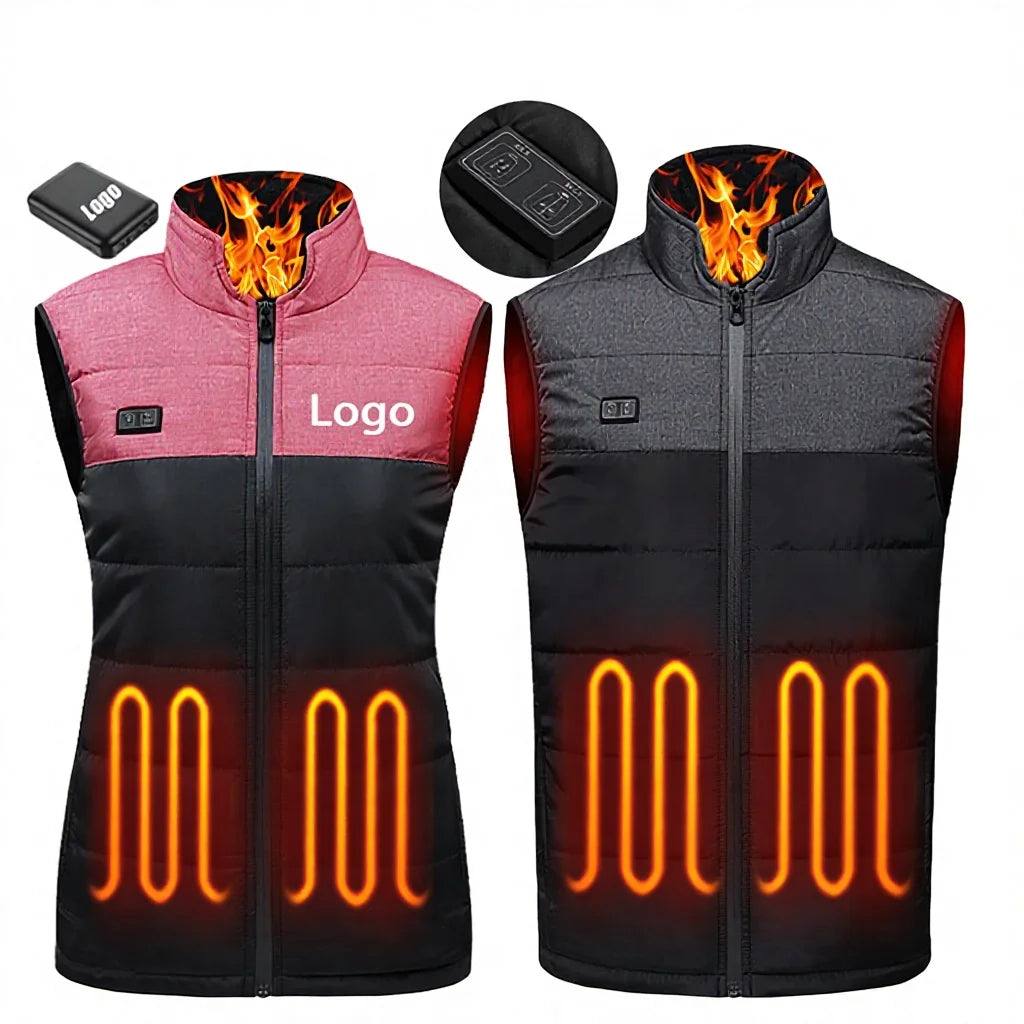 Custom Ladies Heated Waistcoat Gilet Vest Men Women Puffer Warming Heated Cotton Vest