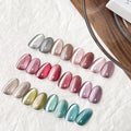 Vendeeni Unique Effect Magnetic Moonlight Cat Eye Nail Gel Polish Set  ODM Custom 9colors Glass Beads Cat Eye Gel Polish Set