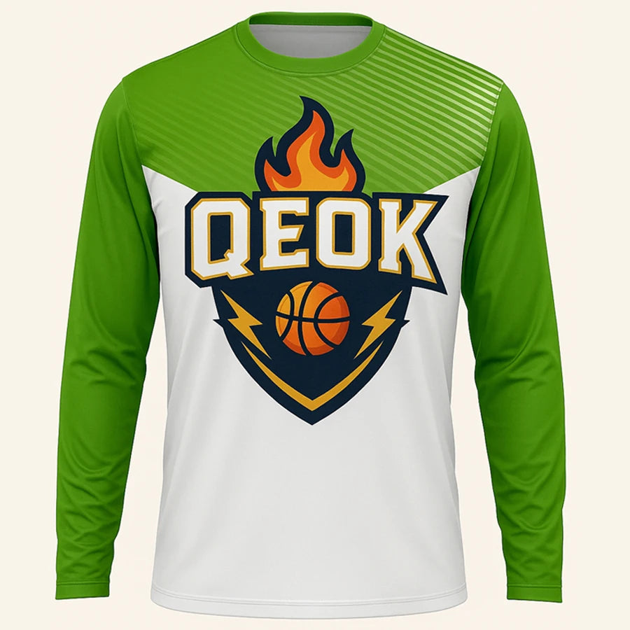 Wholesale Custom Long Sleeve Basketball Jersey Mens Teamwear Sublimation Sports Shirt Quick Dry Breathable Training Uniform