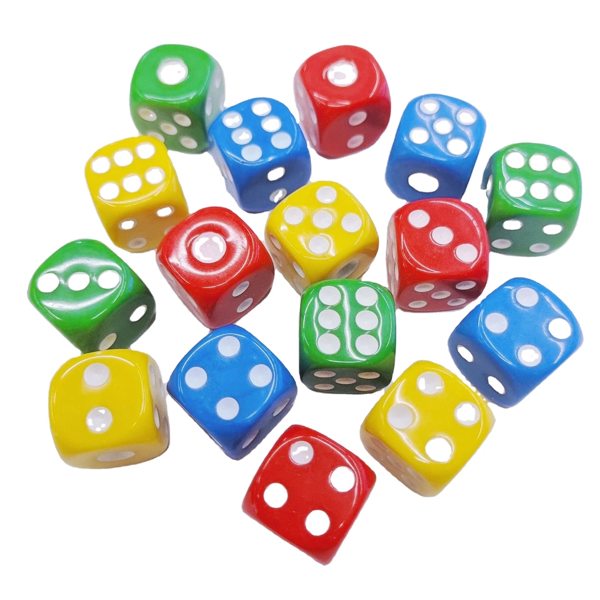 Wholesale 18mm Acrylic Dice Game Accessories Ready to Ship Including Fly Chess Board Game Accessories in Various Colors