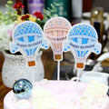 3PCS/Set Birthday Balloon Cake Topper Banner Card Cupcake Insert Paper Decoration