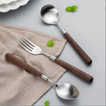 Eco-Friendly Wooden and Stainless Steel Cutlery Spoon and Fork