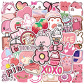 60Pcs Kawaii Pink Girl Scrapbook Album Decor Graffiti Stickers for Laptop Bottle Birthday Gift DIY Label