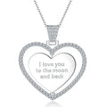 Yh Jewelry Zircon Heart Pendant Couple Necklace Sterling Silver 925 Cz Diamond Sweetheart Necklace Valentine's Day Gifts Jewelry