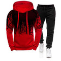 2021 New Mens Sportswear Suit Autumn Winter Mens Hoodies Sweater and Sweatpants Sets Outfits Fashion Printed Tracksuit  Male