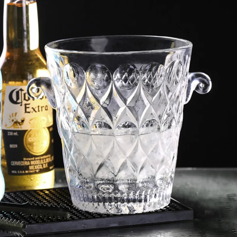 Wholesale Bohemian New Design DIA Drops Glass Ice Bucket with High Quality and Good Price Stocked