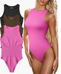 S-XL Bodysuit Sleeveless Pit Striped Swimwear One Piece Triangle Bodysuit