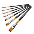 New Single Black Gold Handle Print Brush Flat Front Nylon Brush Watercolor Acrylic Paint Brushes