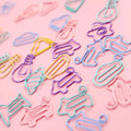 Cute 10pcs/bag Candy Color Mini Colorful Metal Cartoon Animal Horse Clouds Paper Clip Bookmark Binder Clip Office Accessories