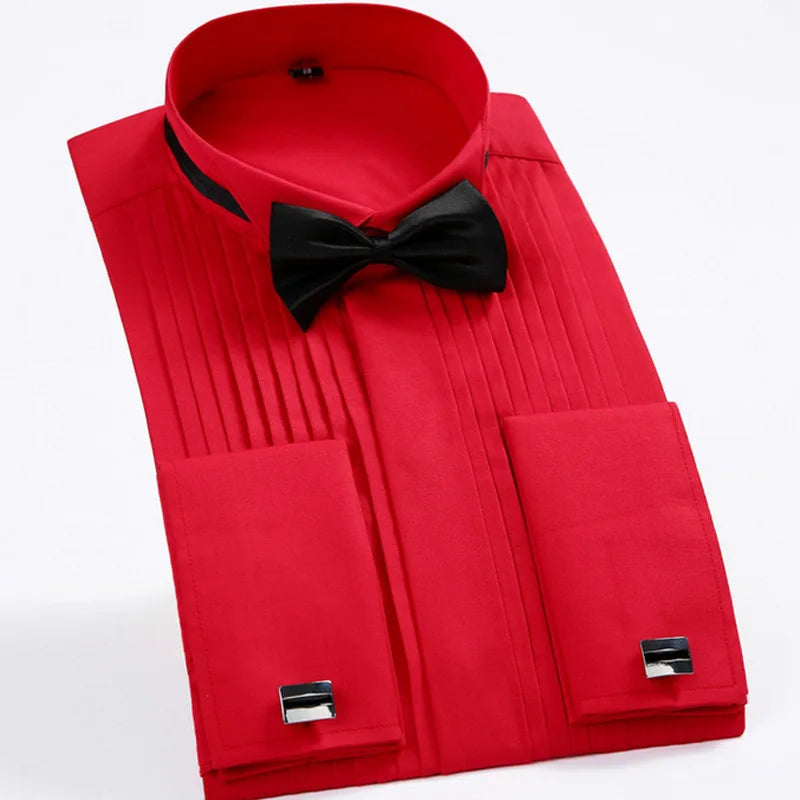 RNSHANGER Custom Logo Men's Wedding Shirts New Non-Iron Regular Fit Long Sleeve Formal Style Breathable Sustainable Male Shirts