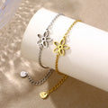 Hot Selling and Affordable Stainless Steel Hollow Flower Pendant Bracelet New Fashionable and Versatile Bracelet Wholesale