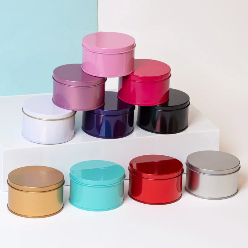Factory Custom Printed Colorful Round Small Wedding Gift Candy Chocolate Tin Box Metal Tea Tins With Lids