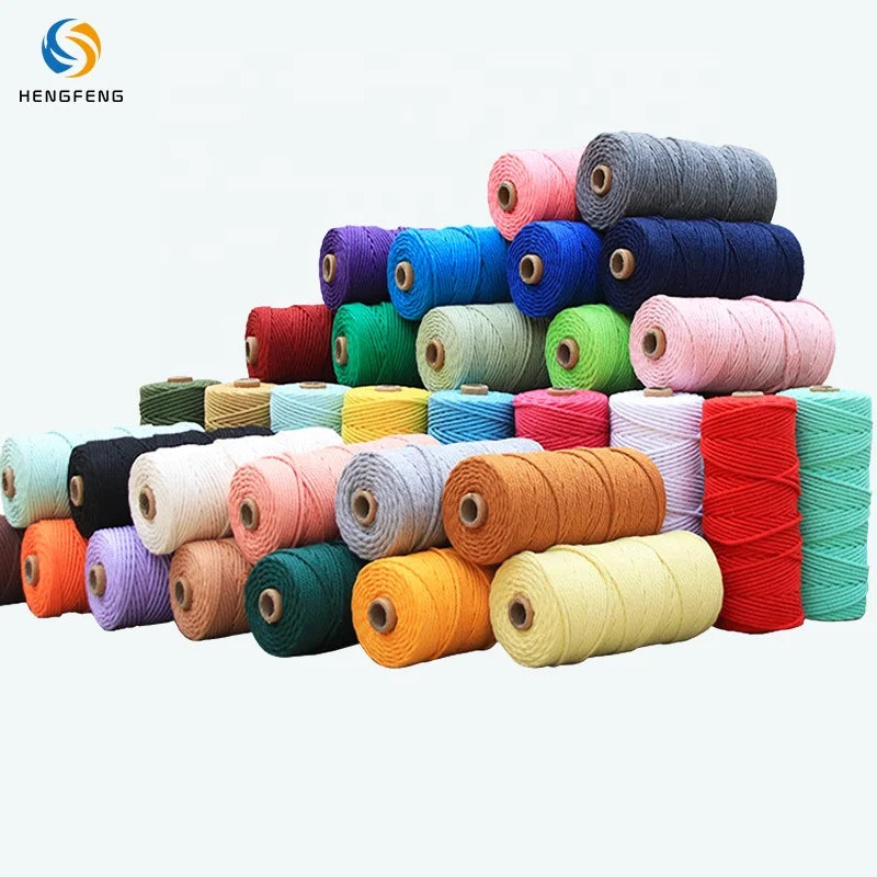 Custom 2mm-30mm Macrame Cotton Rope Cord Twisted for Luxury Shoes Bags Garments