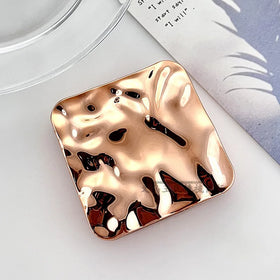 Luxury Square Electroplated Handheld Folding Makeup Mirror Hot Bling Double Sided Mini Compact Pocket Mirror with Luxury Style