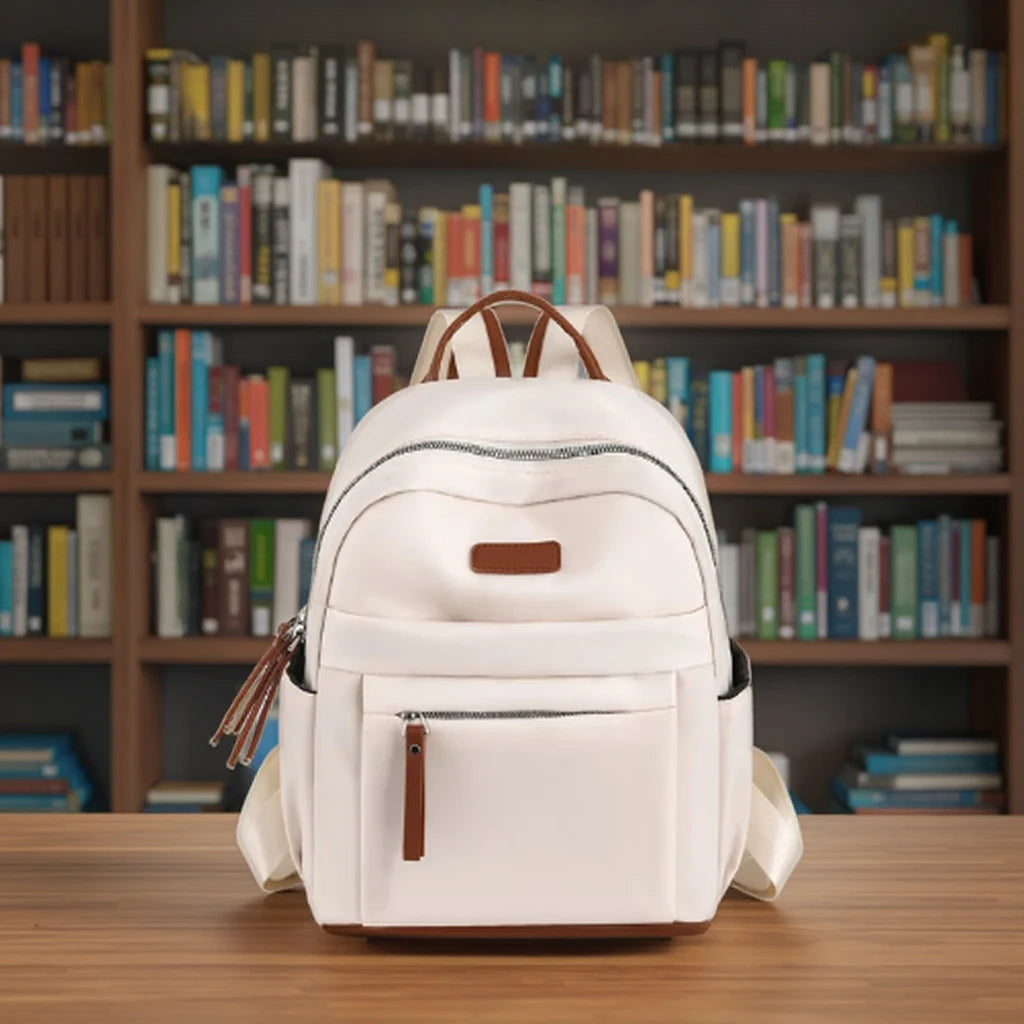 Unisex New College Style Backpack with Large Capacity Nylon Zipper Closure Students Junior High School Leisure Travel Backpack