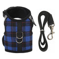 Stocked Hot Selling Small Plaid Cat Breathable Mesh Pet Vest Harnesses and Leash Set