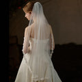 SLBRIDAL One-Layers Feather Lace Flower Bridal Veils With Combs Wedding Veils Wedding Wear Accessories for Bride Mariage Women
