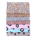 7 Piece Leopard Fat Quarter Cotton Fabric Squares Animal Print Patchwork Bundles for DIY Sewing Art Craft for Needlework