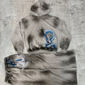 Custom Screen Printing Vintage Jogging Set Zip up Acid Wash Tracksuit Sweat Suit Hoodie and Straight Leg Flared Sweatpants