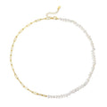 Trendy Fine Jewelry Women Gold Plated 925 Sterling Silver Charm Chain Freshwater Pearl Necklace for Gifts