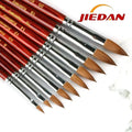 Wholesale High Quality 100% Kolinsky Acrylic Nail Brush with Crimped Ferrule Metal or Wood Handle on Nail Glue MegaBDM