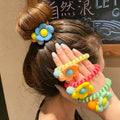 Korean Style 5 Colors Flower Telephone Cord Hair Tie Sweet Hair Band Hair Accessories for Girls Wholesale