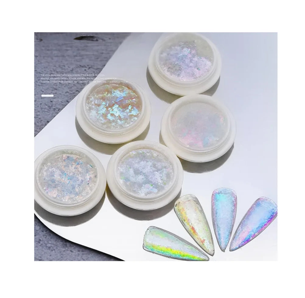 1Pc Opal Flakes Nail Sequins Holographic Glitter DIY Nail Crystal Acrylic Powder Irregular Shiny Mermaid Mirror Neon Paillettes