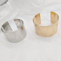 Fashion Female Cheap Brass Alloy Metal Gold Silver Bangles Wide Cuff Jewelry Women
