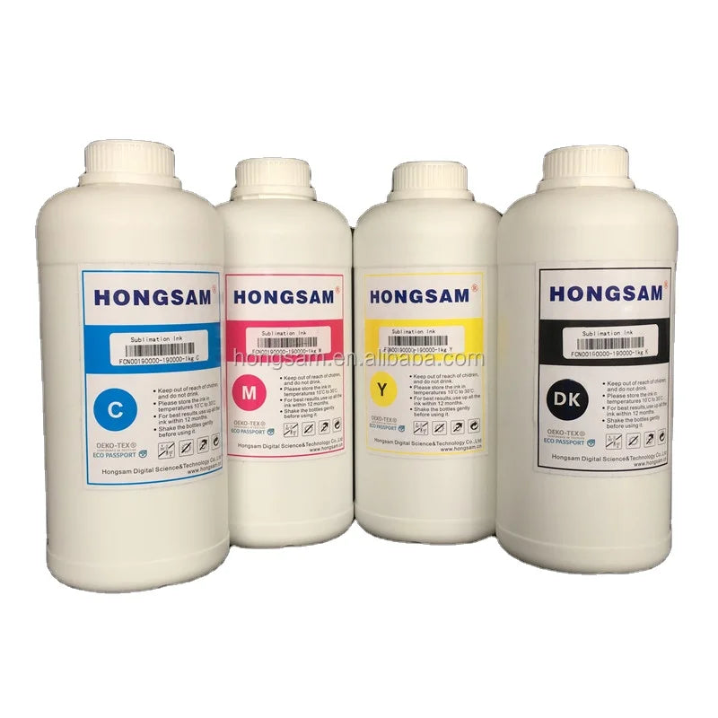 HONGSAM Premium Digital Heat Transfer Ink 1000ml Dye Sublimation Ink for Epson 5113 4720 DX5 I3200 L8050