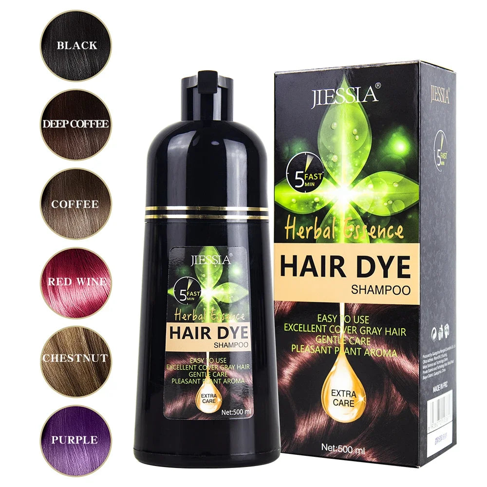 Jiessia Hair Dye Wholesale Ammonia and Ppd Free 500ml Dark Brown Argan Speedy Best Natural Dye Hair Dye Black Hair Color Shampoo