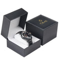 Custom Design Single Black Pu Leather Men Watch Box High Grade PU Leather Watch Jewelry Packing Box with White String