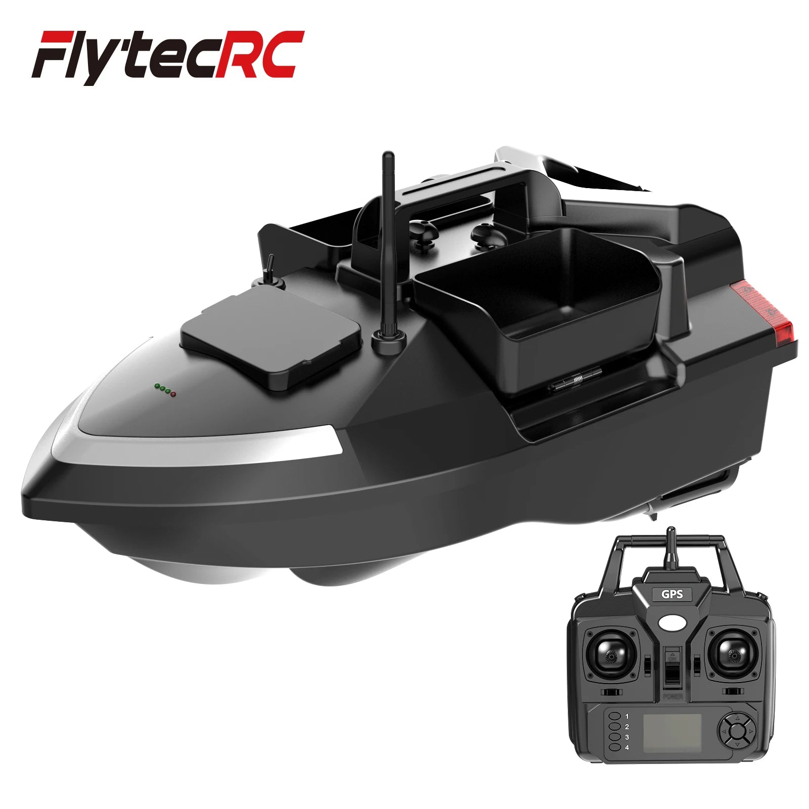 Flytec V020 Fishing Bait Boat 3 Hopper 2kg Loading  GPS Auto Navigation Bait Boat 500m 40 Dots Autopilot Boat With Night Light