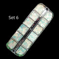 Luminous Nail Decoration Colourful Multi Shapes 12 Grid of Box Mixed Fluorescence Nail Stones Mermaid Glitter Star Heart Flower