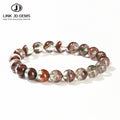 JD Gems Factory Supply Elastic Crystal Stone Beads Bangles 7A Natural Cornucopia Red Ghost Quartz Unisex Anniversary Bracelet