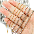 2m/strip/bag 1.5 2.4 3.5 mm Metal Ball Bead Chain Findings Bulk Kettingen Necklace Chain for Jewelry Making DIY Accessories Y3