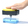 Bathroom Kitchen Dish Washing 2 in 1 Liquid Soap Pump Sponge Caddy Manual Press Detergent Dispenser