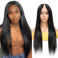 Brazilian Straight V Part Wig Human Hair with Clips Cheap Vpart Human Hair Half Wigs for Black Women Remy