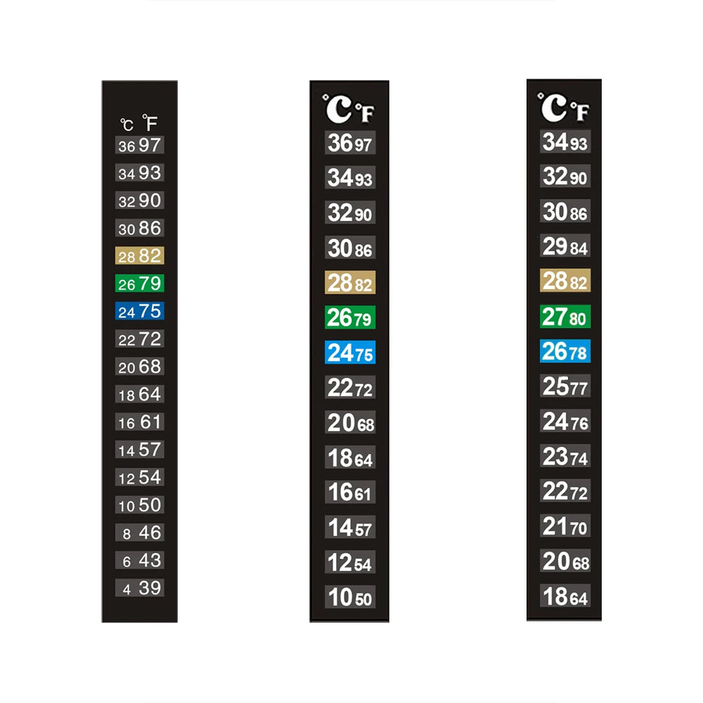 Color Changing Terrarium Temperature Sensitive Indicator Sticker Strip Adhesive Aquarium Water Thermometer Strip