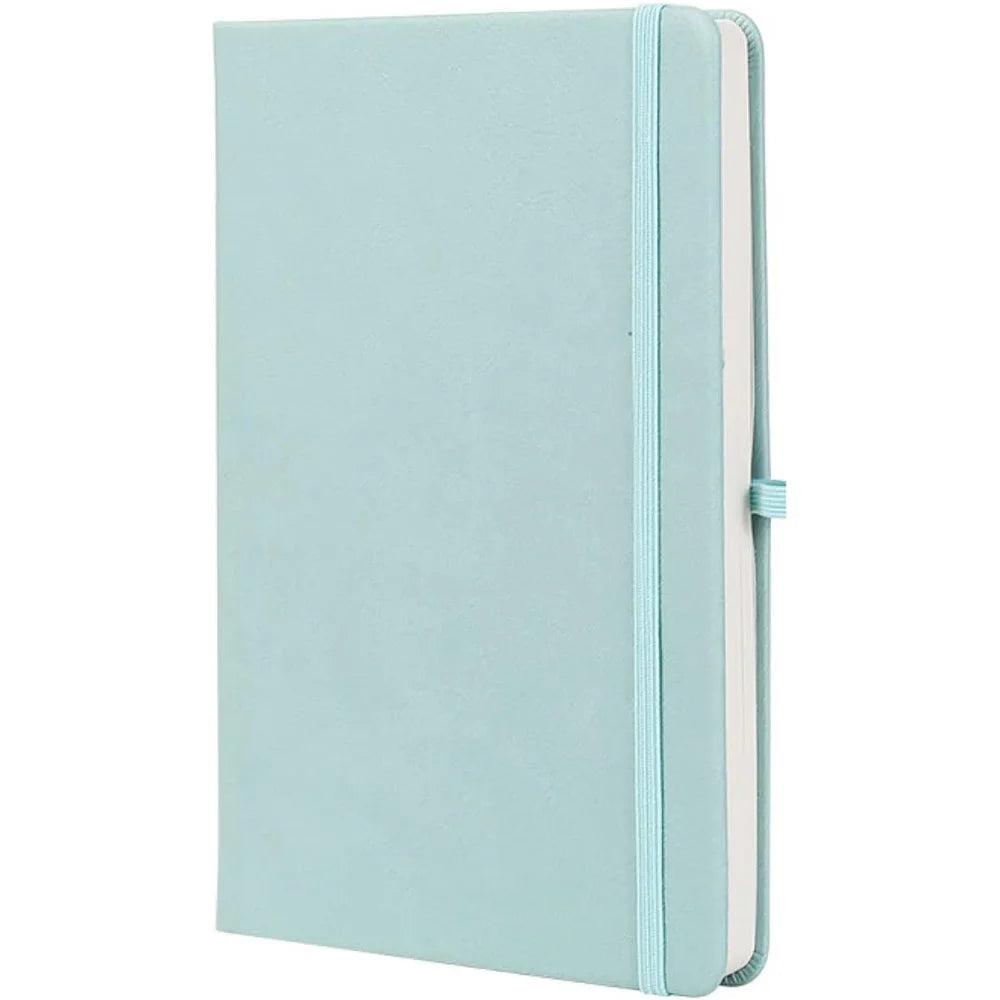 A5 Ruled Notebook Professional Business Journal Solid Color Green Notepad With Bookmark Elastic Band Stationery Office Paper