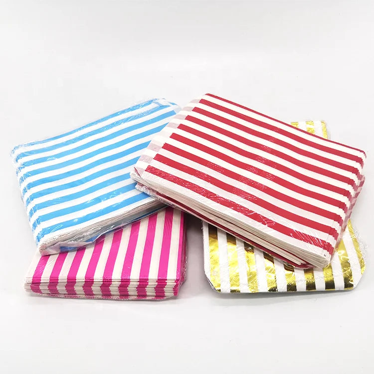Small Kraft Paper Bags Popcorn Bag Dessert Candy Sanck Food Packaging for Birthday Movie Party