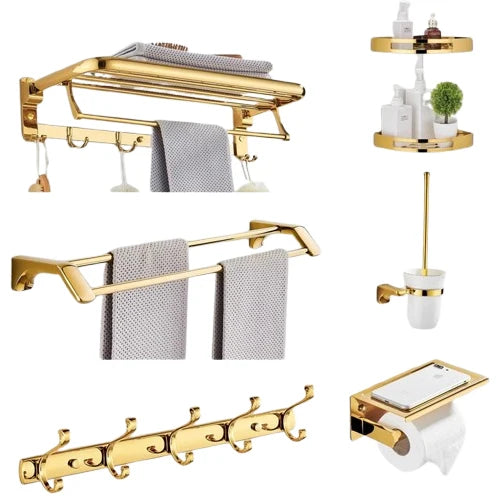 SUS 304 Stainless Steel Modern Design Bathroom Towel Rack Set with Wall Hanging Pendant for Bathtubs Sinks Toilets
