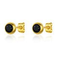 Fashion Women Accessories Jewelry 18k Gold Plated Earrings Black Zircon Stud Earrings