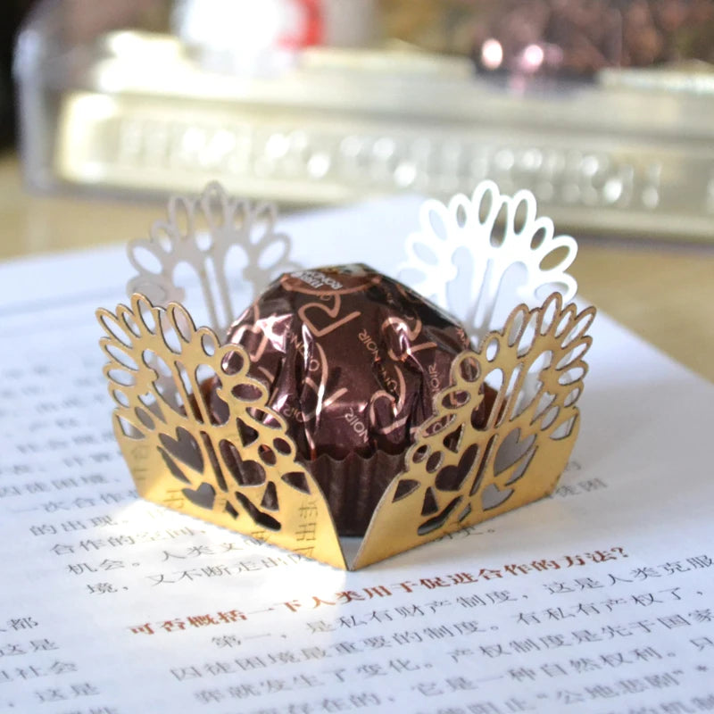 Various Colors Truffle Wrapper Paper Doily Laser Cut Mini Cupcake Wrapper Decorative Paper Wrapper
