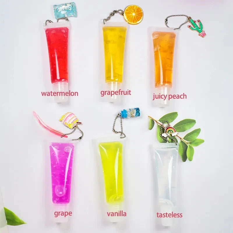 Fruit Moisturizing Lip Plumping Lipgloss Base Vegan Lip Plumper Gloss Private Label Waterproof Custom Colors Lip Tint Key Chain