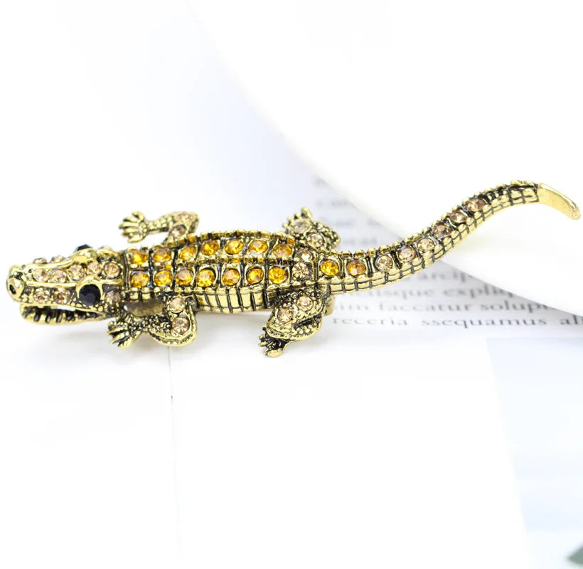 Personalized Crocodile Brooch Men'S Suit Animal Corsage Business Suit Pin Decorative Accessories Trendy Versatile Collar Pin