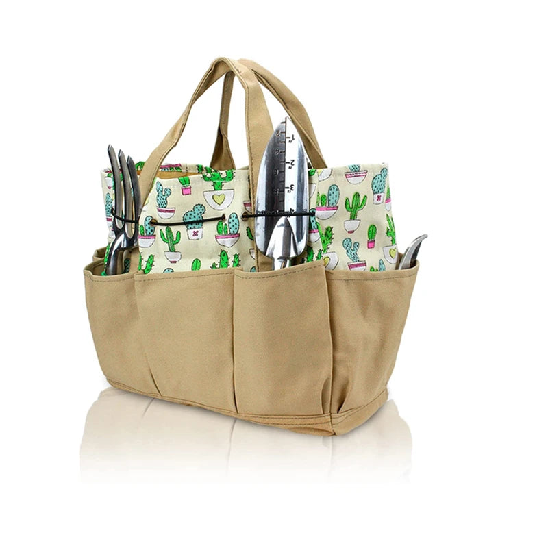 Garden Tools Bag for Women Men Gardening Tote Organizer with Deep Pockets for Gardener Regular Size Tools Storage Heavy Duty