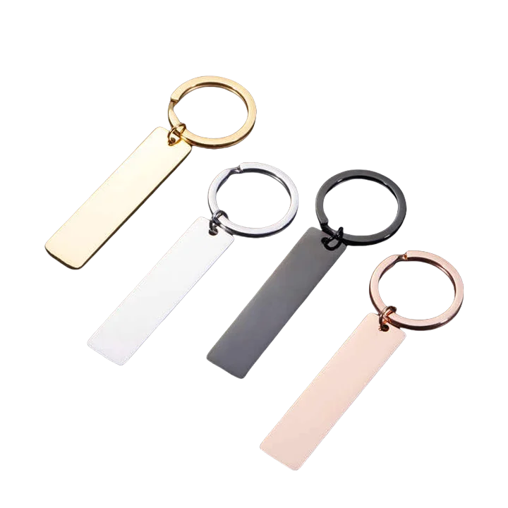 Stainless Steel Keychain Custom Blank Labels Personal Metal Key Chains Custom Metal Laser Engravable Souvenir Keychain Name Tag