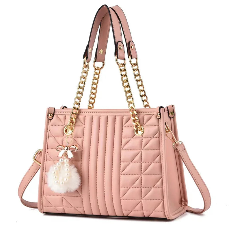 New Red Casual Tote Handbag for Women Zipper Closure for Office Use MegaBDM